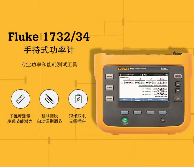 Fluke 1732/Fluke 1734 手持式三相功率計產品圖片